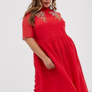 ASOS DESIGN Curve high neck midi dress